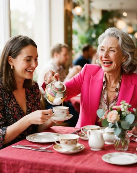 An Aunt and a Darling laughing together