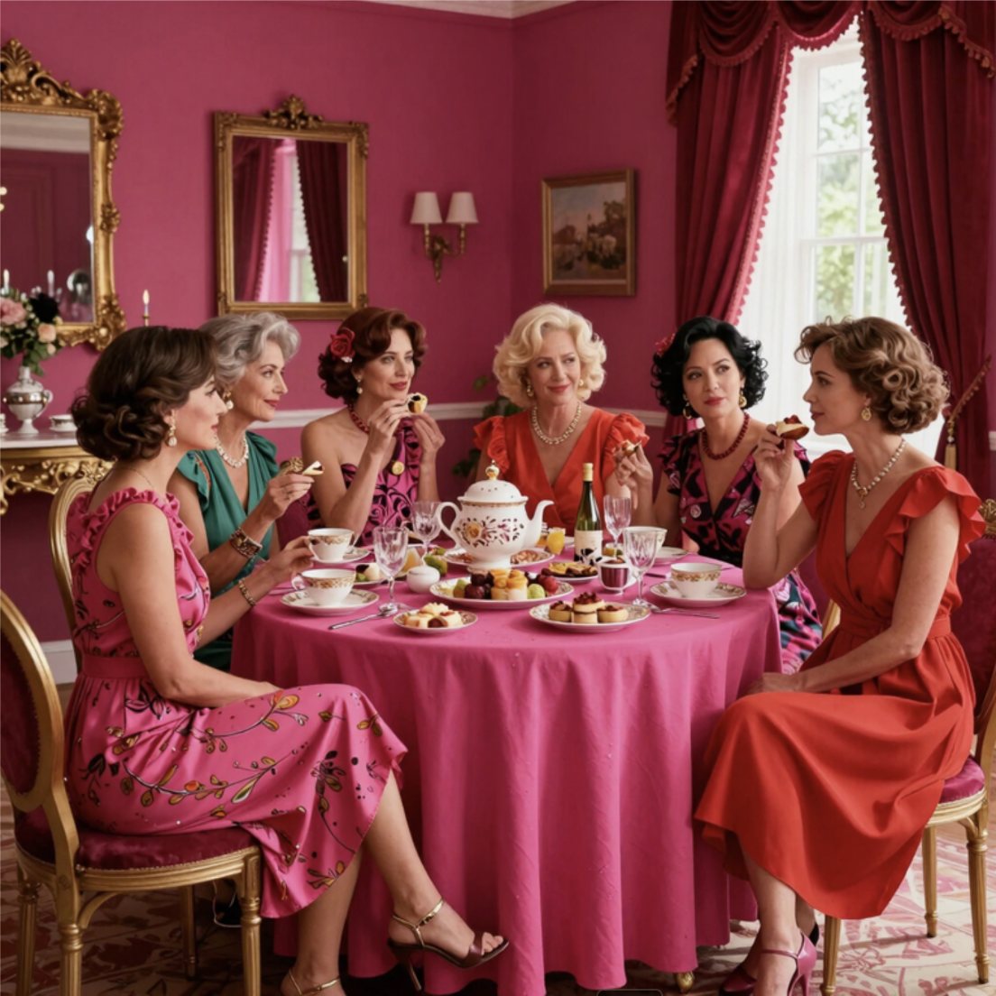 A room set for a tea party