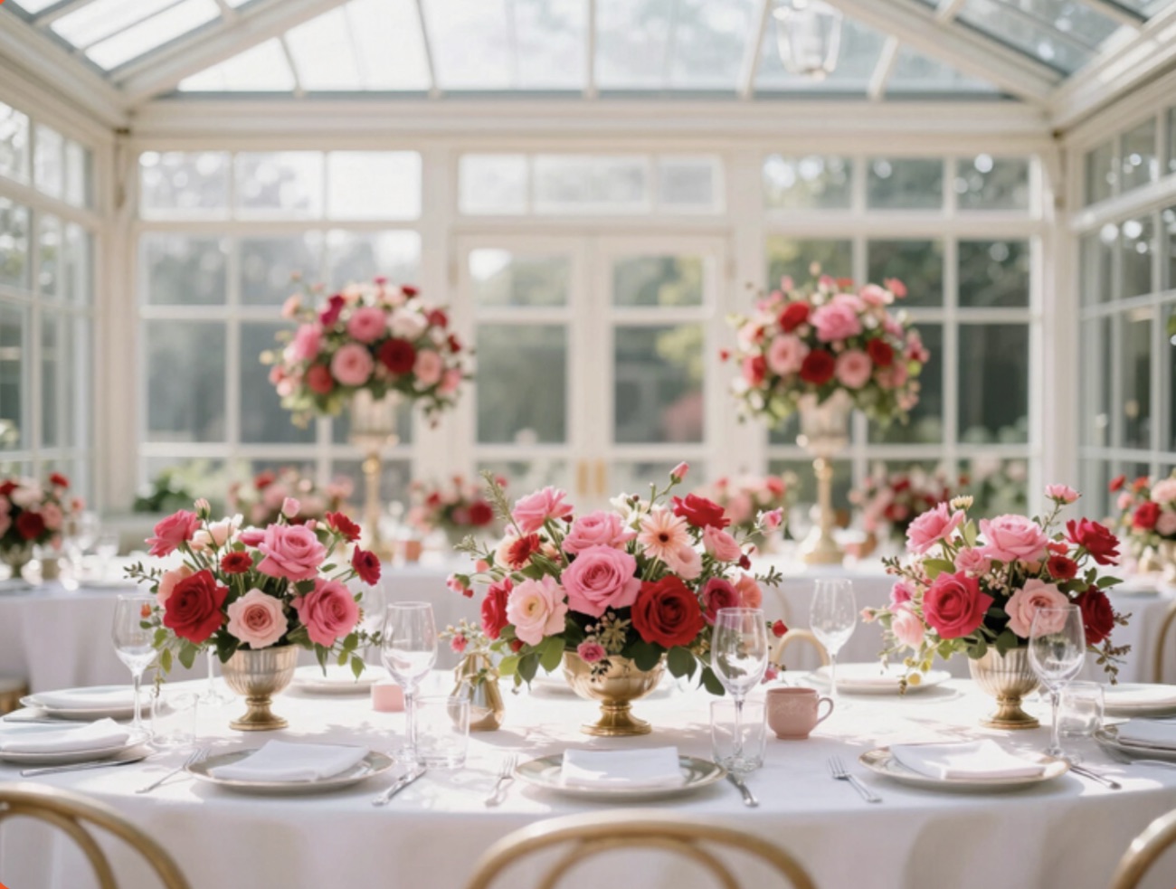 A table laid for tea in a room full of light, every chair waiting